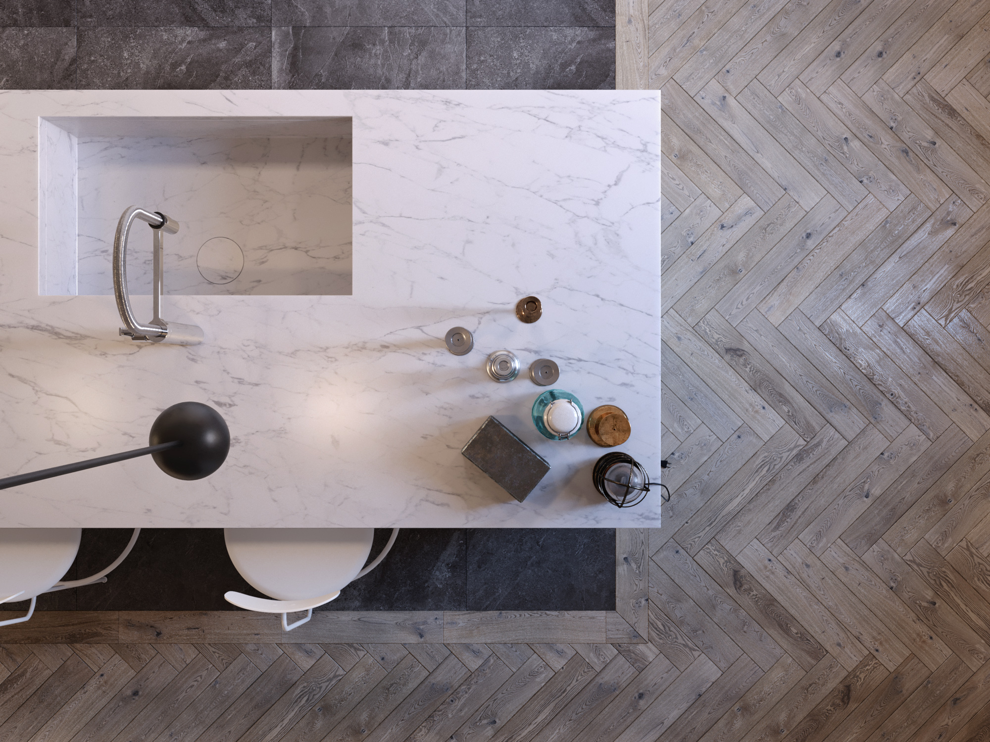 rendering cucina Boffi Xila